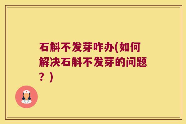 石斛不发芽咋办(如何解决石斛不发芽的问题？)