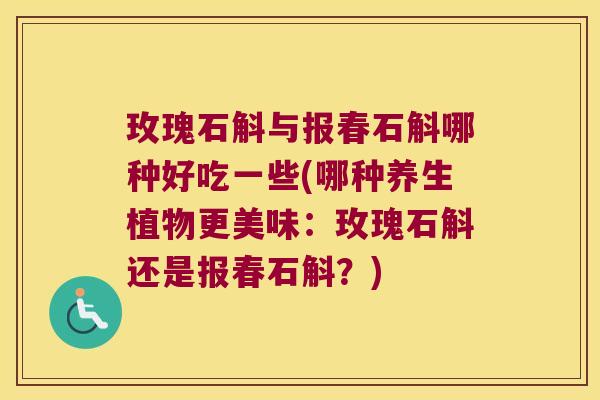 玫瑰石斛与报春石斛哪种好吃一些(哪种养生植物更美味：玫瑰石斛还是报春石斛？)