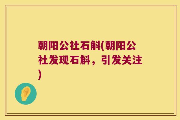 朝阳公社石斛(朝阳公社发现石斛，引发关注)