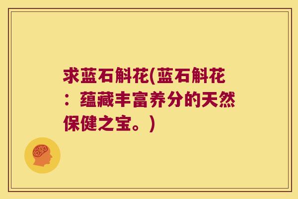 求蓝石斛花(蓝石斛花：蕴藏丰富养分的天然保健之宝。)