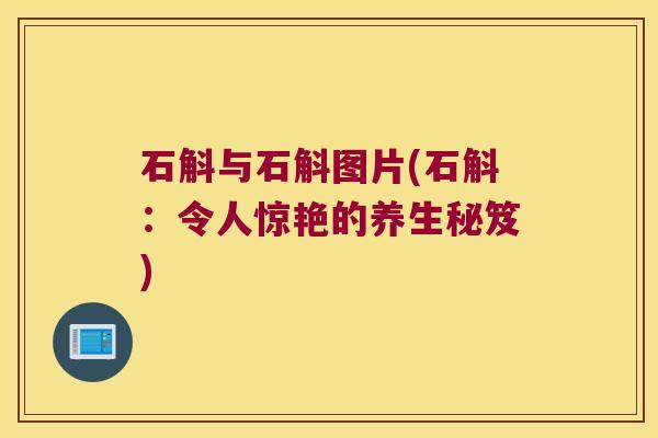 石斛与石斛图片(石斛:令人惊艳的养生秘笈) 石斛与石斛图片(石斛:令人惊艳的养生秘笈)