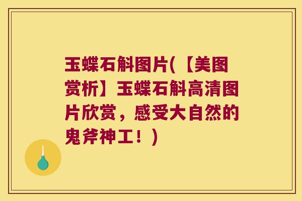 玉蝶石斛图片(【美图赏析】玉蝶石斛高清图片欣赏,感受大自然的鬼斧神工!) 玉蝶石斛图片(【美图赏析】玉蝶石斛高清图片欣赏,感受大自然的鬼斧神工!)