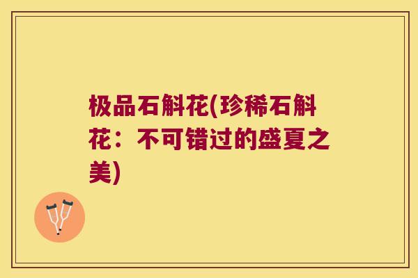 极品石斛花(珍稀石斛花：不可错过的盛夏之美)