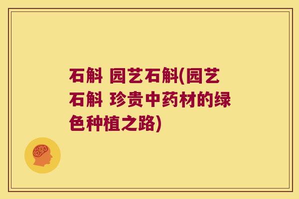 石斛 园艺石斛(园艺石斛 珍贵材的绿色种植之路) 石斛 园艺石斛(园艺石斛 珍贵材的绿色种植之路)