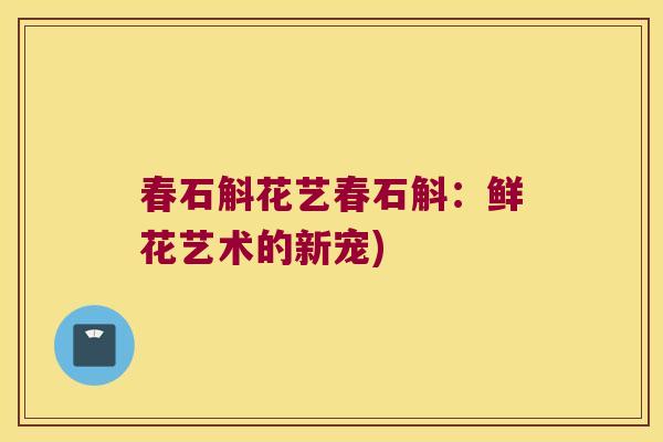 春石斛花艺春石斛：鲜花艺术的新宠)