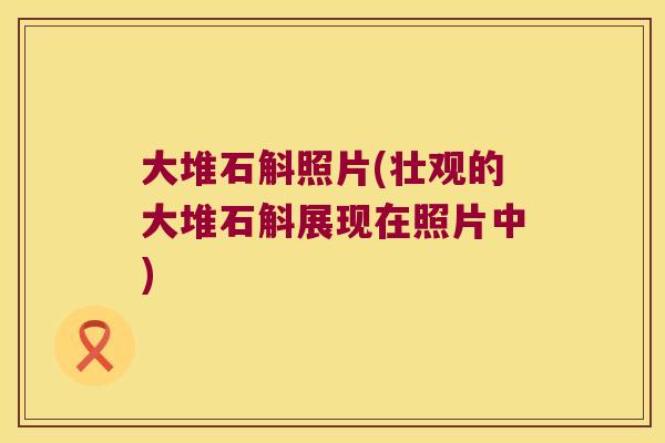 大堆石斛照片(壮观的大堆石斛展现在照片中)
