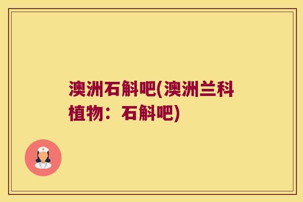 澳洲石斛吧(澳洲兰科植物:石斛吧) 澳洲石斛吧(澳洲兰科植物:石斛吧)