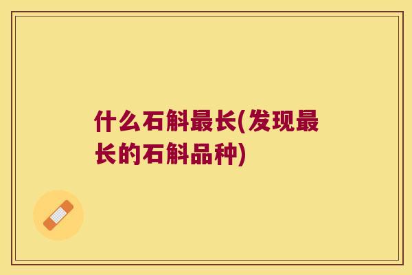 什么石斛最长(发现最长的石斛品种)