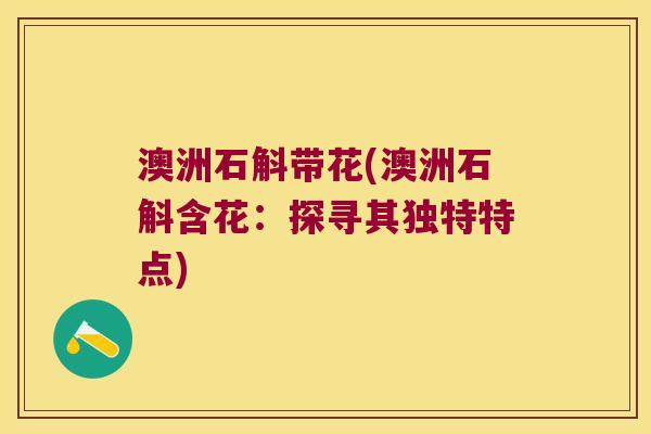 澳洲石斛带花(澳洲石斛含花:探寻其独特特点) 澳洲石斛带花(澳洲石斛含花:探寻其独特特点)