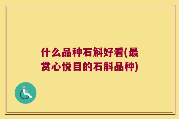 什么品种石斛好看(最赏心悦目的石斛品种)