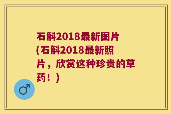 石斛2018新图片(石斛2018新照片，欣赏这种珍贵的草药！)
