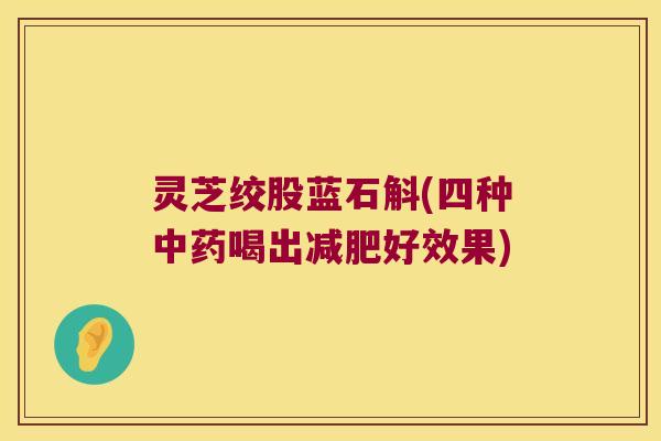 灵芝绞股蓝石斛(四种中药喝出减肥好效果)