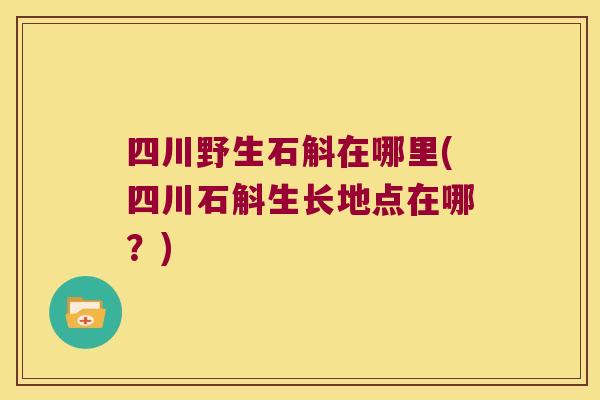 四川野生石斛在哪里(四川石斛生长地点在哪？)