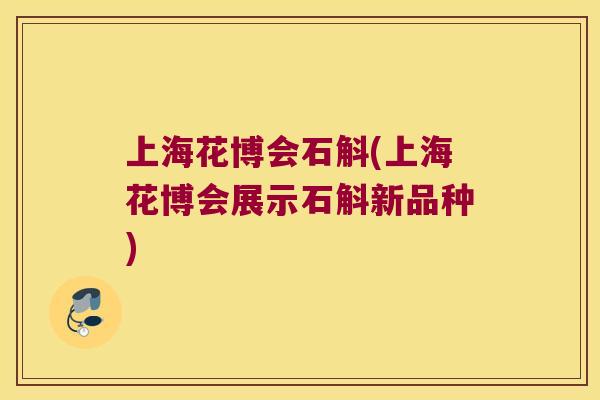 上海花博会石斛(上海花博会展示石斛新品种)
