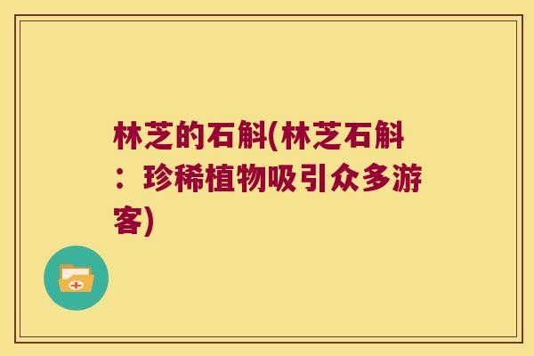 林芝的石斛(林芝石斛：珍稀植物吸引众多游客)