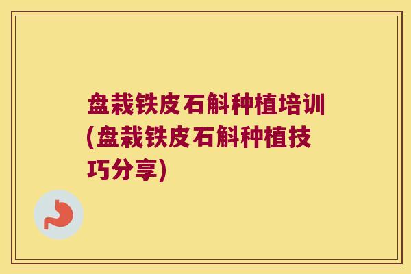 盘栽铁皮石斛种植培训(盘栽铁皮石斛种植技巧分享)
