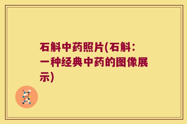 石斛照片(石斛：一种经典的图像展示)