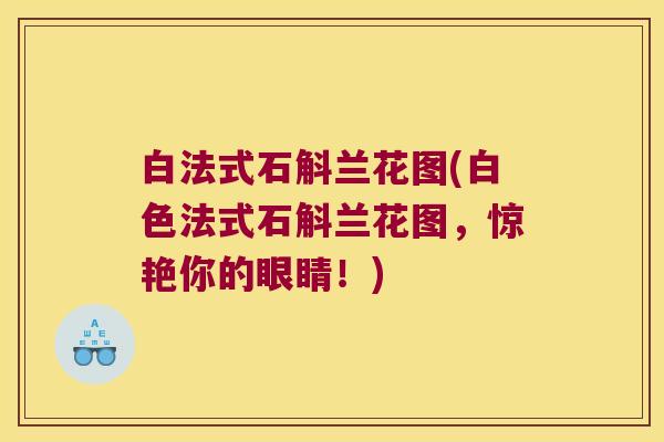 白法式石斛兰花图(白色法式石斛兰花图，惊艳你的眼睛！)