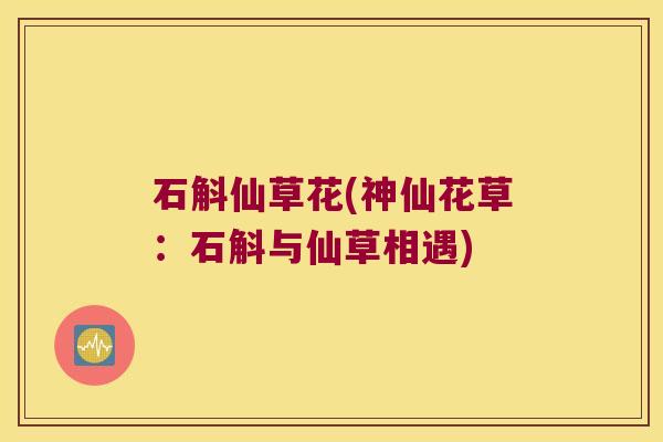 石斛仙草花(神仙花草：石斛与仙草相遇)