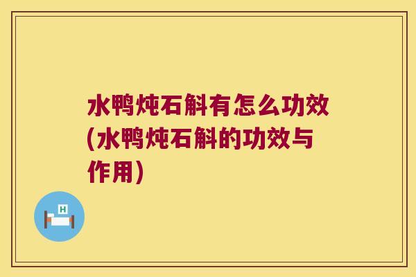 水鸭炖石斛有怎么功效(水鸭炖石斛的功效与作用)