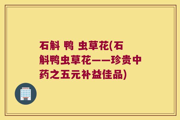 石斛 鸭 虫草花(石斛鸭虫草花——珍贵中药之五元补益佳品)