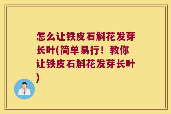 怎么让铁皮石斛花发芽长叶(简单易行！教你让铁皮石斛花发芽长叶)