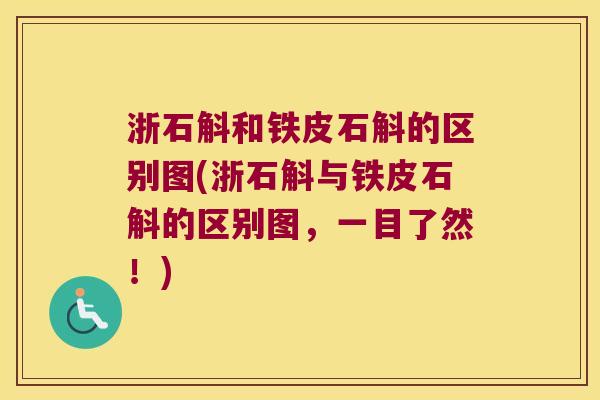 浙石斛和铁皮石斛的区别图(浙石斛与铁皮石斛的区别图，一目了然！)