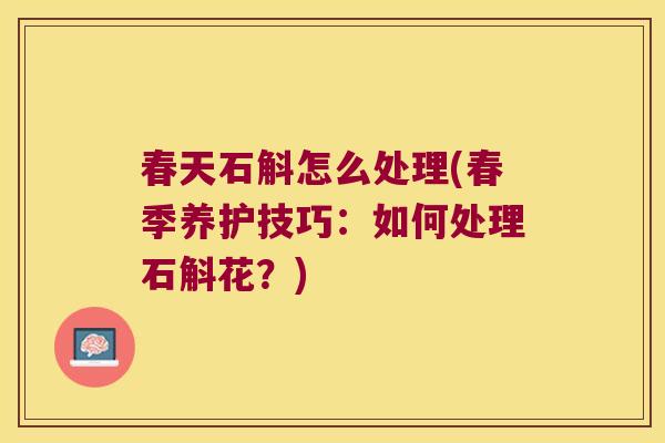 春天石斛怎么处理(春季养护技巧：如何处理石斛花？)