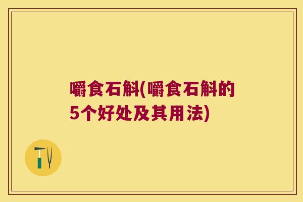 嚼食石斛(嚼食石斛的5个好处及其用法)