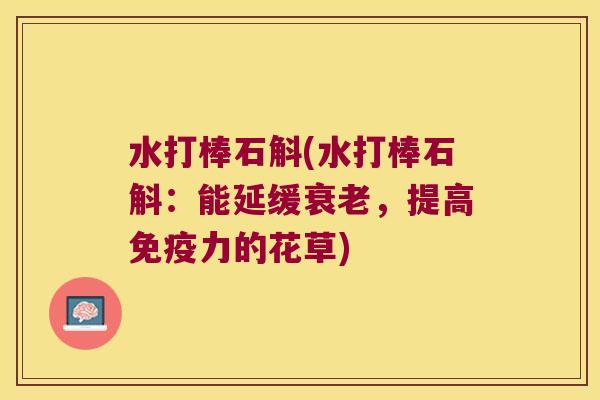 水打棒石斛(水打棒石斛：能延缓衰老，提高免疫力的花草)