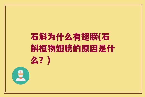 石斛为什么有翅膀(石斛植物翅膀的原因是什么？)