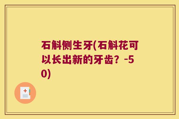 石斛侧生牙(石斛花可以长出新的牙齿？-50)