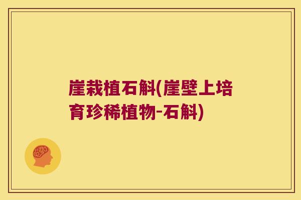 崖栽植石斛(崖壁上培育珍稀植物-石斛)