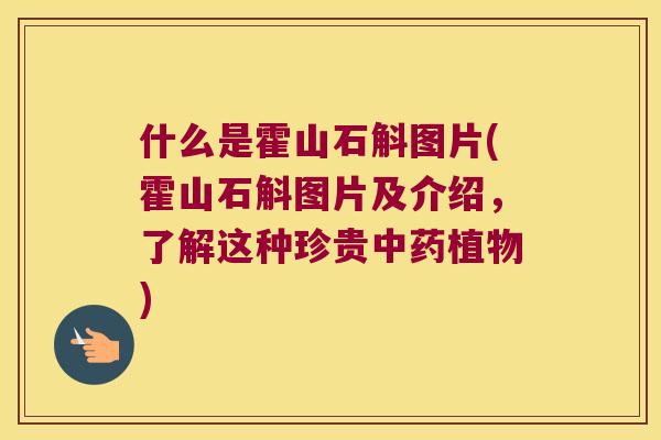 什么是霍山石斛图片(霍山石斛图片及介绍，了解这种珍贵中药植物)