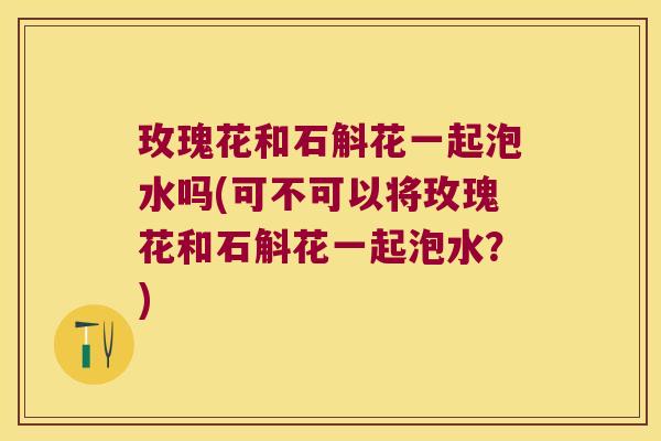 玫瑰花和石斛花一起泡水吗(可不可以将玫瑰花和石斛花一起泡水？)