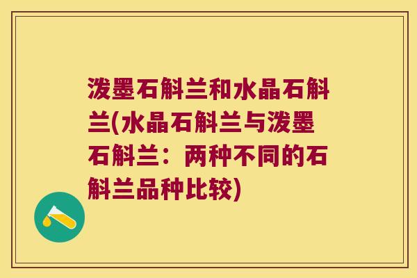 泼墨石斛兰和水晶石斛兰(水晶石斛兰与泼墨石斛兰：两种不同的石斛兰品种比较)