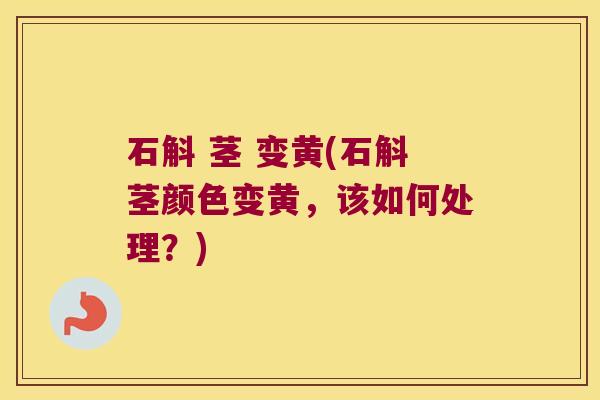 石斛 茎 变黄(石斛茎颜色变黄，该如何处理？)