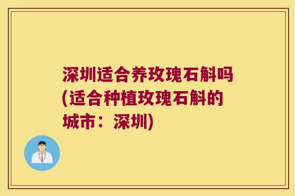 深圳适合养玫瑰石斛吗(适合种植玫瑰石斛的城市：深圳)