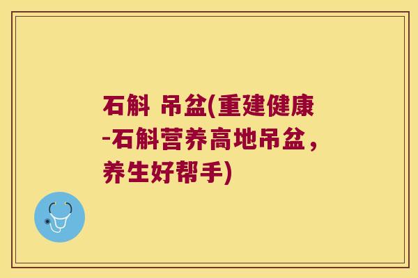 石斛 吊盆(重建健康-石斛营养高地吊盆，养生好帮手)