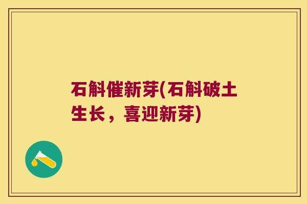 石斛催新芽(石斛破土生长，喜迎新芽)