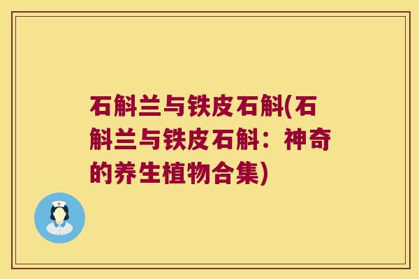 石斛兰与铁皮石斛(石斛兰与铁皮石斛：神奇的养生植物合集)