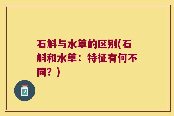 石斛与水草的区别(石斛和水草：特征有何不同？)