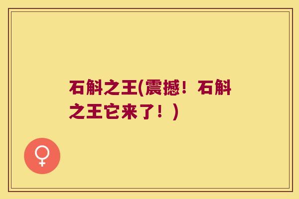 石斛之王(震撼！石斛之王它来了！)