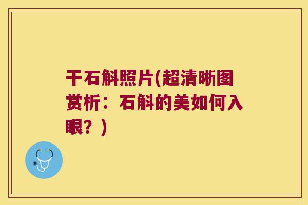 干石斛照片(超清晰图赏析：石斛的美如何入眼？)