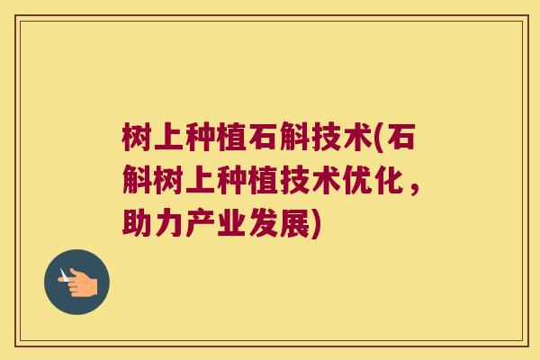 树上种植石斛技术(石斛树上种植技术优化，助力产业发展)