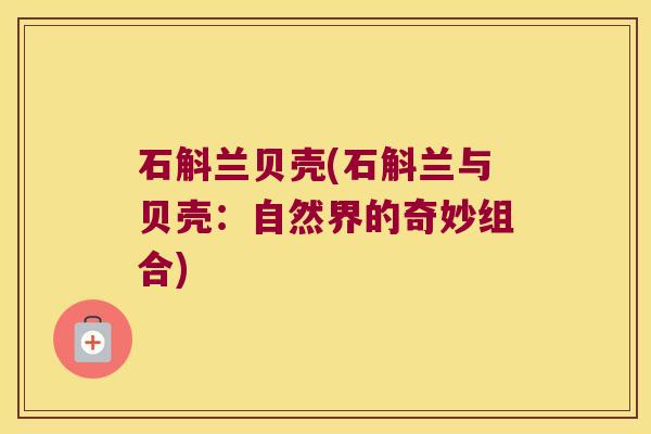 石斛兰贝壳(石斛兰与贝壳：自然界的奇妙组合)