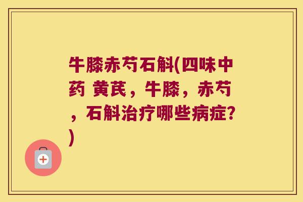 牛膝赤芍石斛(四味中药 黄芪，牛膝，赤芍，石斛治疗哪些病症？)