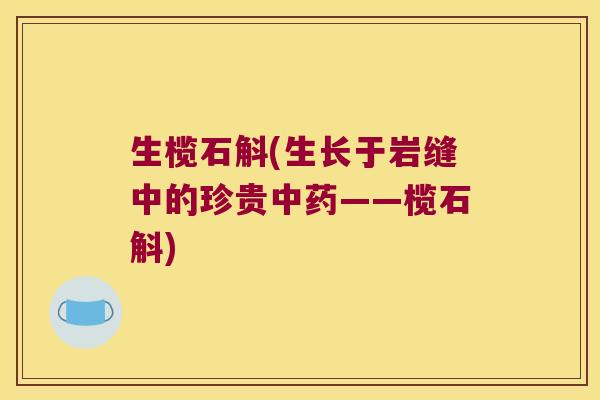 生榄石斛(生长于岩缝中的珍贵——榄石斛) 生榄石斛(生长于岩缝中的珍贵——榄石斛)