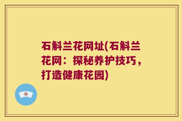 石斛兰花网址(石斛兰花网：探秘养护技巧，打造健康花园)