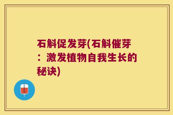 石斛促发芽(石斛催芽：激发植物自我生长的秘诀)